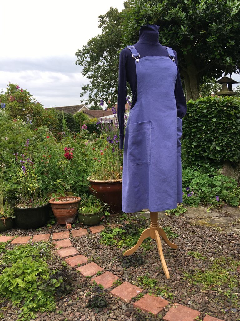 Mid-blue linen dress, medium size